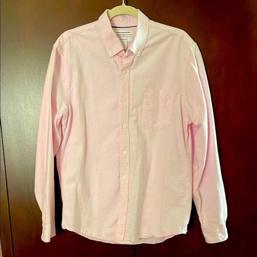 Pink button-down cotton shirt